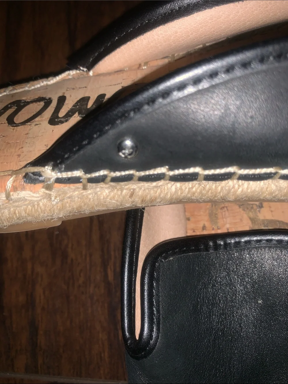 Sam Edelman Black Slip-On Espadrilles with Natural Trim (KERRY)!